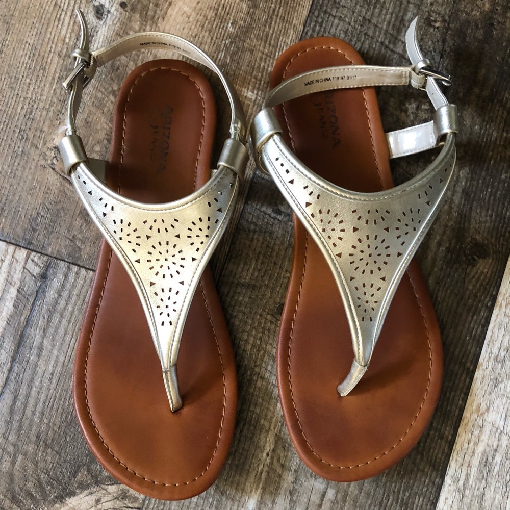 Arizona Jeans Company Gold Sandals
